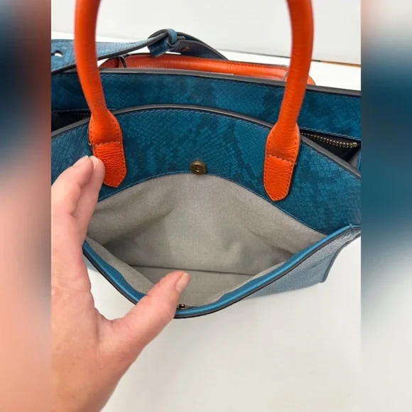 Fossil Blue and Green Satchel Bag - Picture 10 of 13